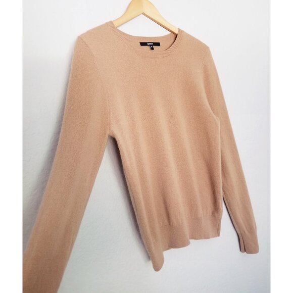 Quince 100% Mongolian Cashmere Crewneck Sweater S Camel Tan Soft Cozy $128 Basic - Picture 12 of 14